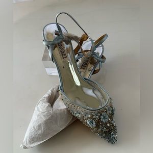 Badgley Mishka blue silk heels!